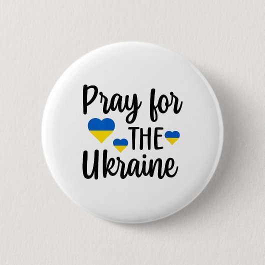 Bete für die Ukraine Herz Button (Vorderseite)