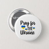 Bete für die Ukraine Herz Button (Vorne & Hinten)