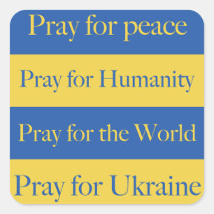 Bete für die Ukraine Quadratischer Aufkleber
