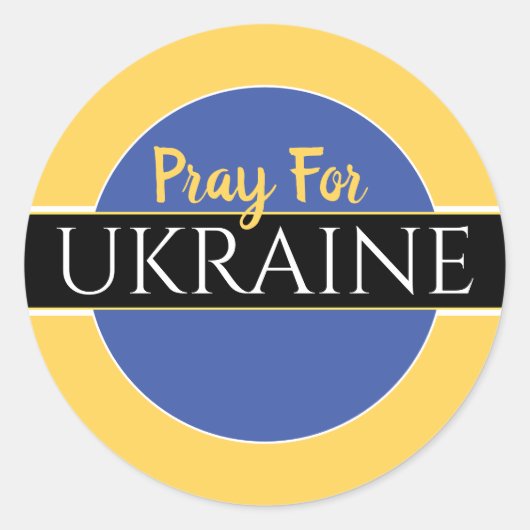 Bete für die Ukraine Runder Aufkleber (Vorderseite)