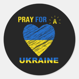 Bete Für Die Ukraine Ukrainische Flagge Herz Chris Runder Aufkleber