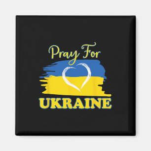 Bete Für Die Ukraine Ukrainische Flagge Herz Magnet