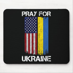 Bete für die Ukraine US Ukraine-Flagge Vintage Unt Mousepad