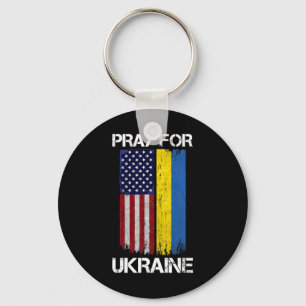 Bete Für Die Ukraine Us Ukraine-Flagge Vintage Unt Schlüsselanhänger