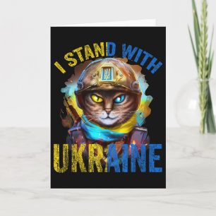 Bete Für Die Unterstützung Ukrainischer Katze Sold Karte