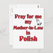 Bete für mich, meine Schwiegermutter ist Polnisch Postkarte (Vorne/Hinten)