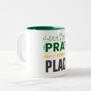 Bete für Mitgefühl Zweifarbige Tasse
