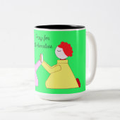 Bete für Obdachlose: Grün Zweifarbige Tasse (VorderseiteRechts)