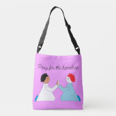 Bete für Obdachlose: Lavendel Tragetaschen Mit Langen Trägern (Rückseite)