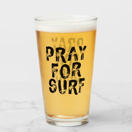 Bete für Surp Palm Tree Surfer Glas (Vorne (Gefüllt))