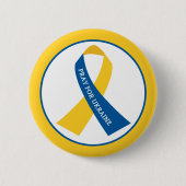 Bete für Ukraine Blue Yellow Ribbon Button (Vorderseite)