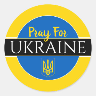 Bete Für Ukraine Klassischer Rund Sticker