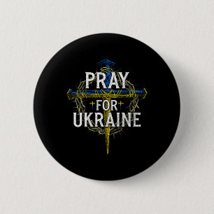 Bete Für Ukraine Kreuz Christliche Unterstützung U Button