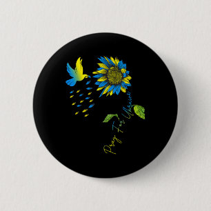 Bete Für Ukraine Sonnenblume Ukrainische Flagge Uk Button
