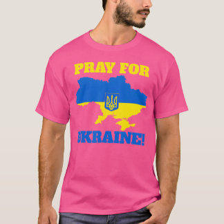 Bete für Ukraine Unterstütze Ukraine Karte Patriot T-Shirt