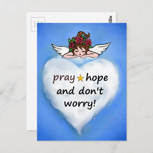 Bete, hoffe und mach dir keine Sorgen! Postkarte (Vorne/Hinten)