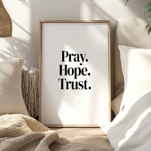 Bete Hoffe Vertraue – Islamisches Minimalistisches Poster