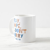 Bete Hoffnung Keine Sorge Saint Padre Pio Comforti Kaffeetasse (Vorderseite Links)