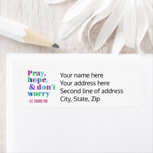 Bete Hoffnung mach dir keine Sorgen Padre Pio Rück (Insitu)