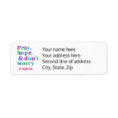 Bete Hoffnung mach dir keine Sorgen Padre Pio Rück (Vorne)