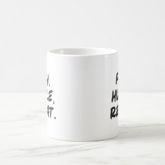 Bete, Hustle, wiederhole - Glaube, Erfolg Motivier Kaffeetasse (Mittel)