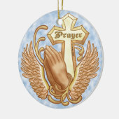 Bete immer Christlich kreuz Keramikornament (Links)