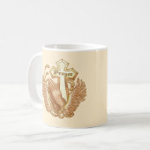 Bete immer Christliche Cross Tasse (Vorderseite Links)