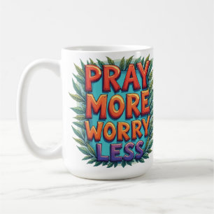 Bete mehr, sorge dich weniger 2 (Farbe) Kaffeetasse