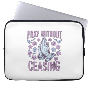 Bete Ohne Ende Florale Beterhände Shirt_1 Laptopschutzhülle