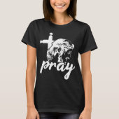 Bete Typografie Jesus Image Black & White Women's T-Shirt (Vorderseite)