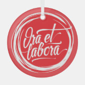 Bete und arbeite ornament aus glas (Vorderseite)