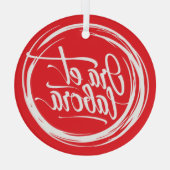 Bete und arbeite ornament aus glas (Rückseite)