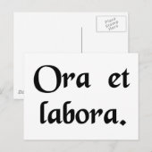 Bete und arbeite. postkarte (Vorne/Hinten)