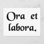 Bete und arbeite. postkarte (Vorderseite)