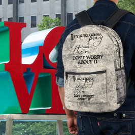 Bete und mach dir keine Sorgen um Christlichen Gla Bedruckter Rucksack