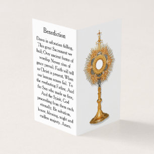 Bete während der eucharistischen Anbetungskarte
