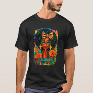 Bete Warte Vertraue Gott Hat Einen Plan Schwarze F T-Shirt