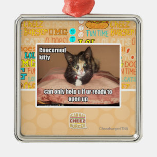 Beteiligte Miezekatze Ornament Aus Metall