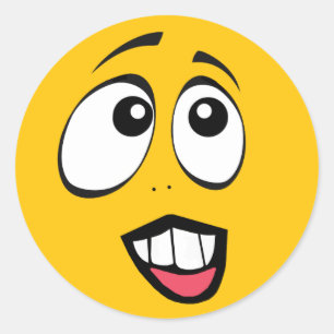 Beteiligtes gelbes Emoji Runder Aufkleber