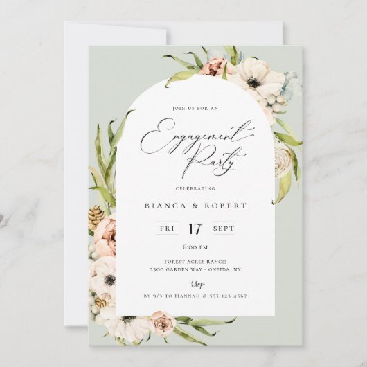 Beteiligung der botanischen Forest Floral Frame Pa Einladung (Vorderseite)