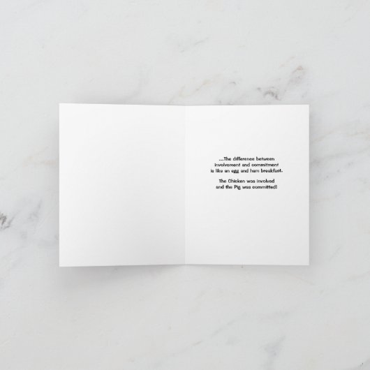 Beteiligung oder Verpflichtung wie Scham und Eierk Karte (Innenseite)