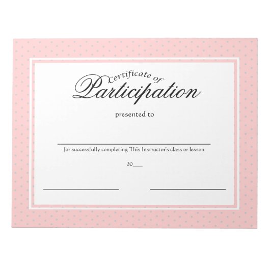 Beteiligungsnachweise Notizblock (Vorderseite)