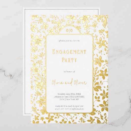 Beteiligungspartei kleiner Blume Folieneinladung (Vorderseite/Rückseite)