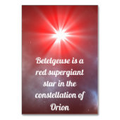 Betelgeuse Tischnummer (Rückseite)