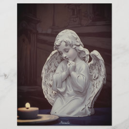 Beten Angel Cherub Statue Candle Scrapbook Papier