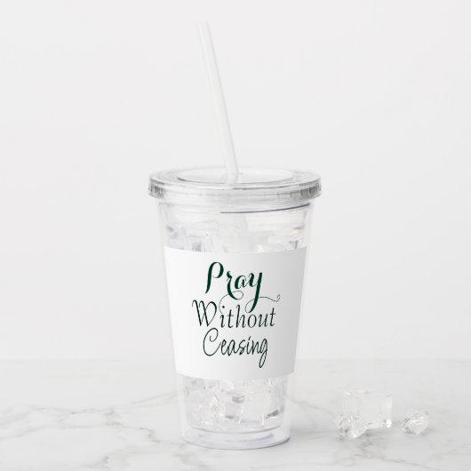 Beten Bibelverse Christliches Gebet Grün und Weiß Acryltrinkbecher (Vorderseite Ice)