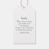 Beten Bibelverse Christliches Gebet Grün und Weiß Geschenkanhänger (Rückseite)