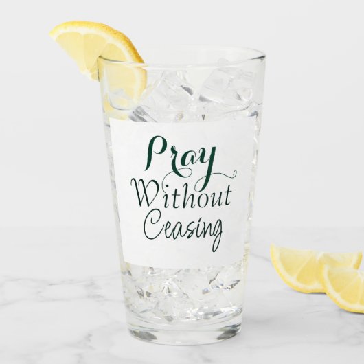 Beten Bibelverse Christliches Gebet Grün und Weiß Glas (Vorderseite Ice)