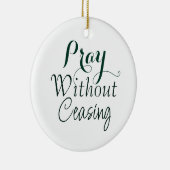 Beten Bibelverse Christliches Gebet Grün und Weiß Keramik Ornament (Rechts)