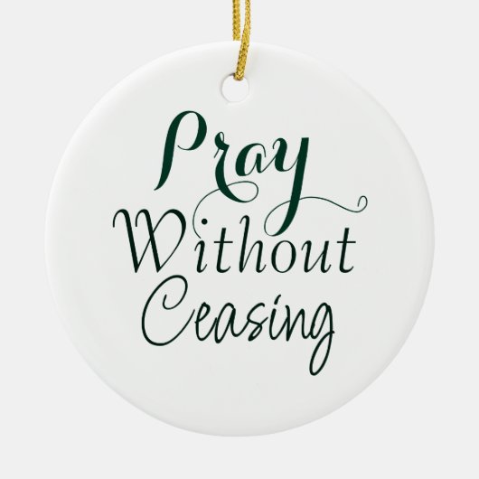 Beten Bibelverse Christliches Gebet Grün und Weiß Keramik Ornament (Vorne)